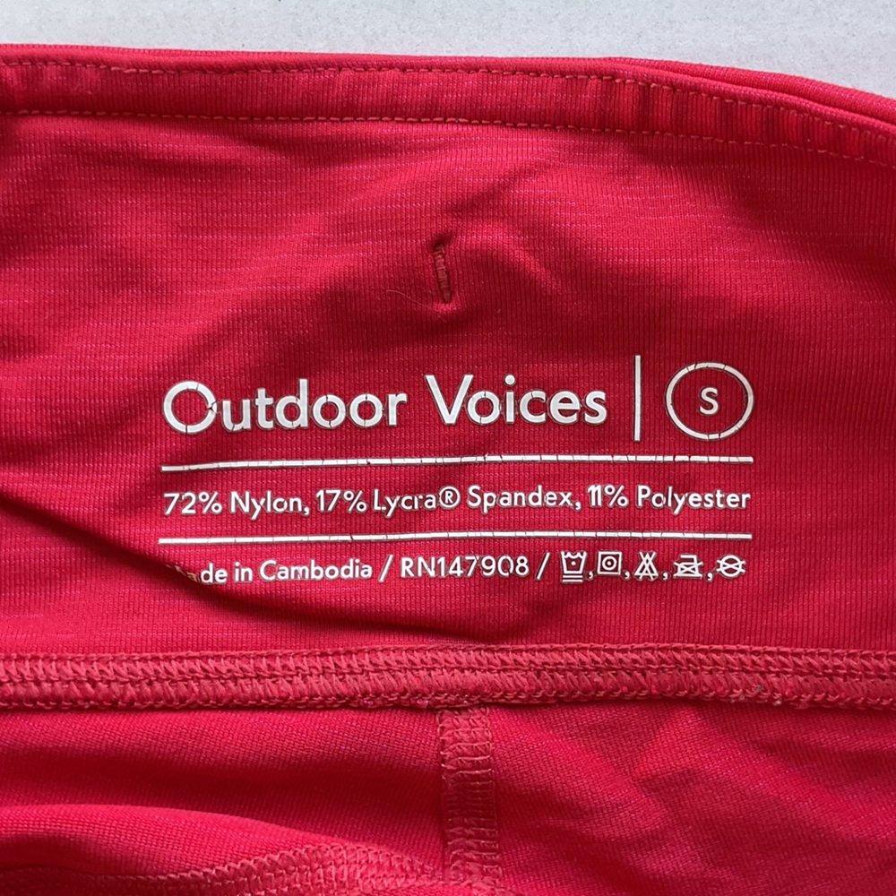 Outdoor Voices TechSweat Flex 7/8 Red Leggings Women's Size Small - Picture 3 of 4